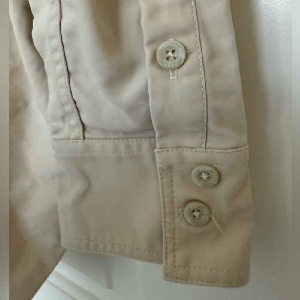ADER Error Beige Allac Distressed Button Down Shirt Unique Paint Detail A1/S - Picture 12 of 13